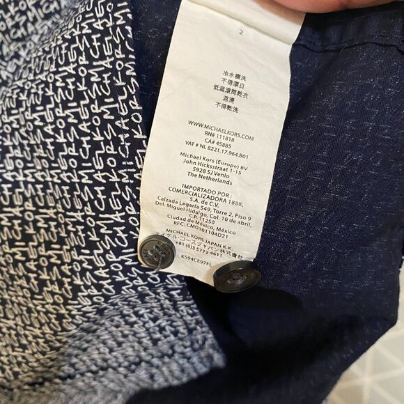 Michael Kors Men's Button Up Long Sleeve Size L Classic Fit Cotton Print - Picture 11 of 11